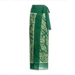 Green Floral Sarong Pareo One Size Never Worn